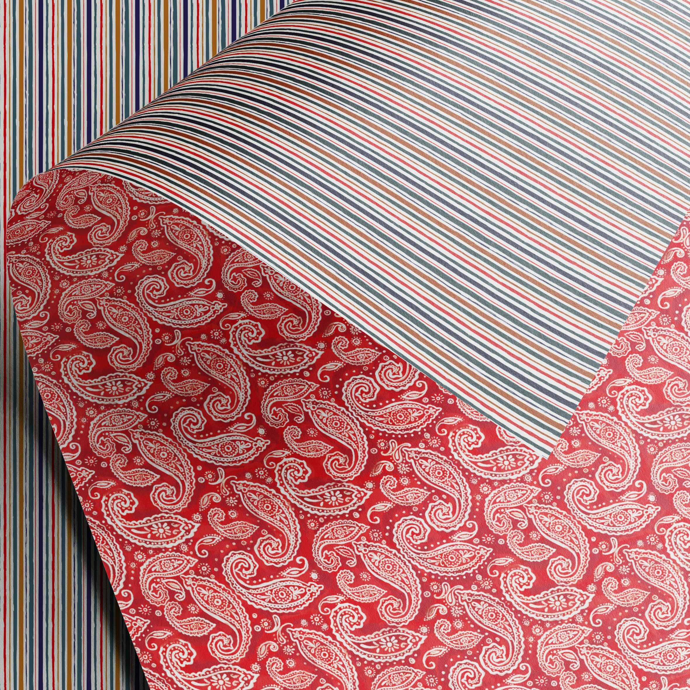 Paisley wrapping paper | 3 x Premium gift wrap sheets | delivered in tube (not folded) | luxury 110gsm 50 x 70cm double sided giftwrap | Printed in the UK and fully recyclable paper