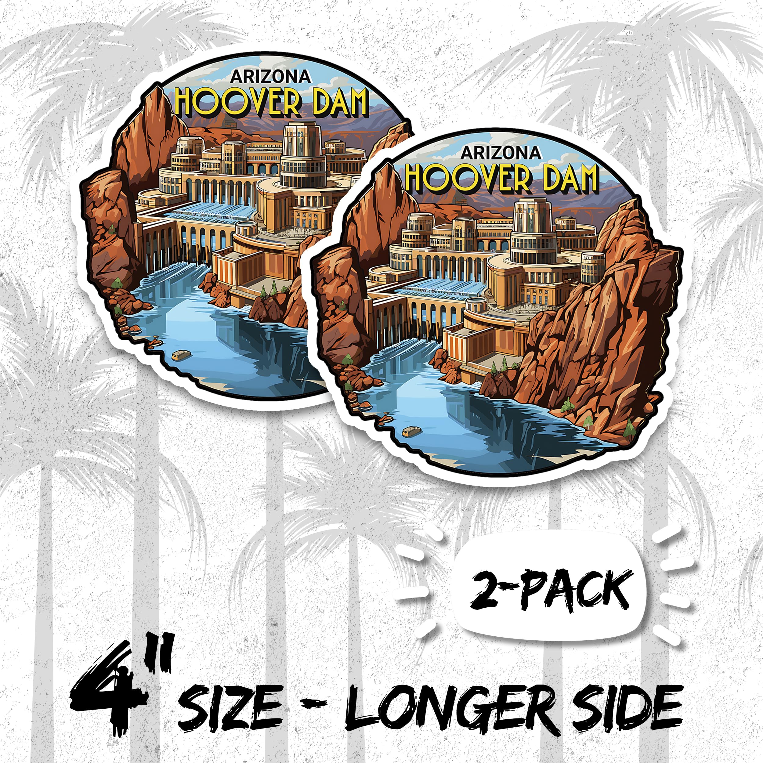 Lake Havasu Arizona Fridge Magnets 2-Pack - Strong Vinyl Travel Souvenir Magnets With Bridge Design