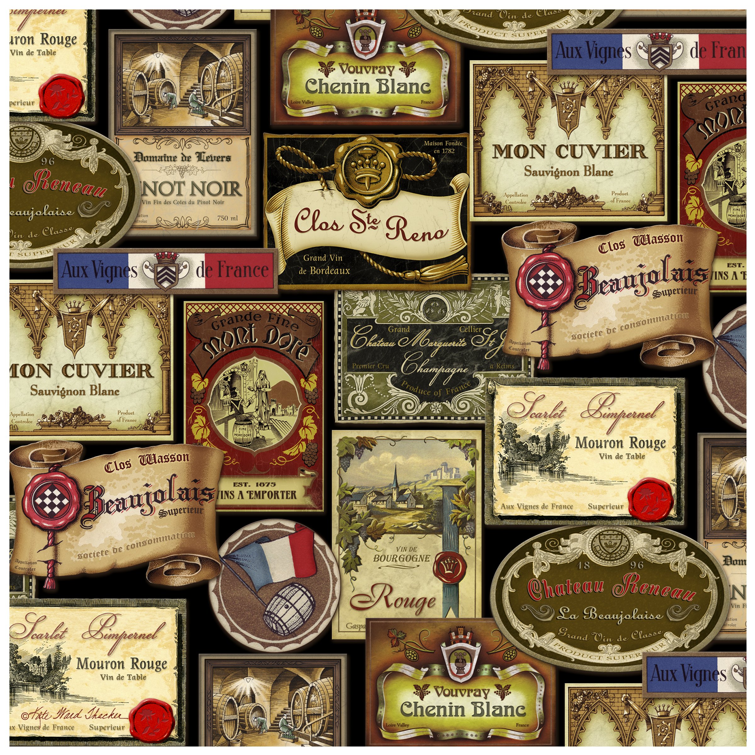 Thirstystone Occasions Trivet, French Wine Labels, Multicolor