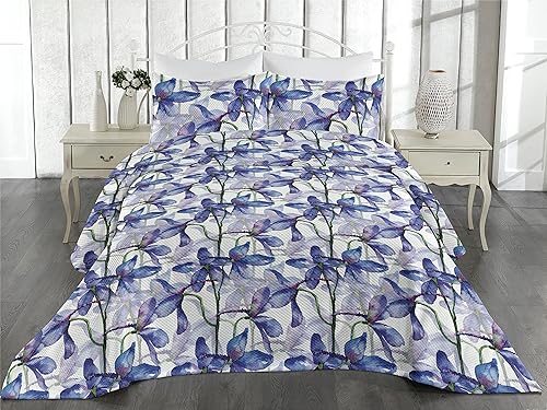 Miniatura 5 de Ambesonne Colcha decorativa con estampado de leopardo, diseño clásico de piel de gato salvaje, diseño de selva, cómodo juego de cama de 2 piezas con