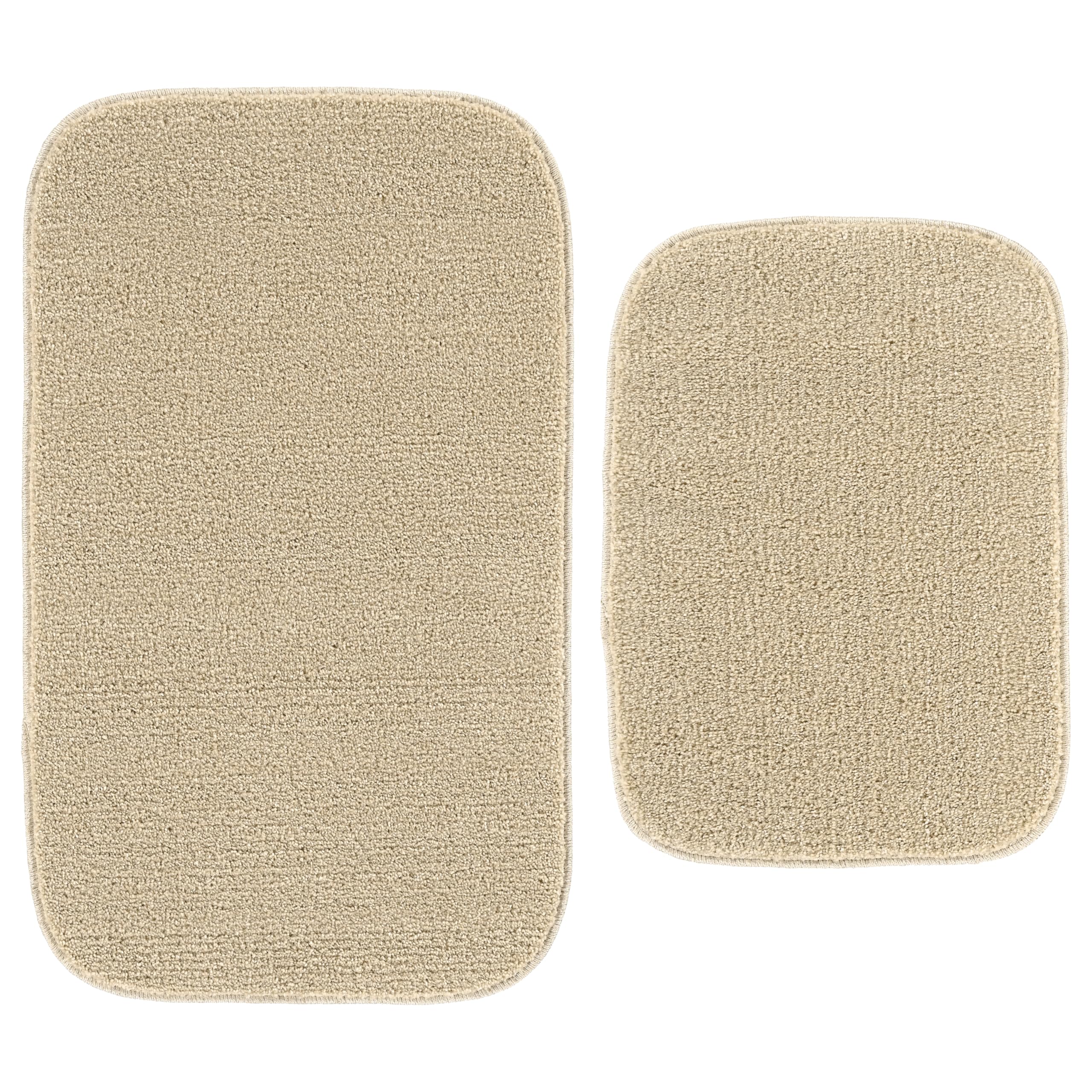 Garland Rug Gramercy Washable Bath Rug – Soft, Plush, Absorbent, Quick-Dry, Durable, 2 Piece Rug Set (17"x24" and 20"x34"), Champagne