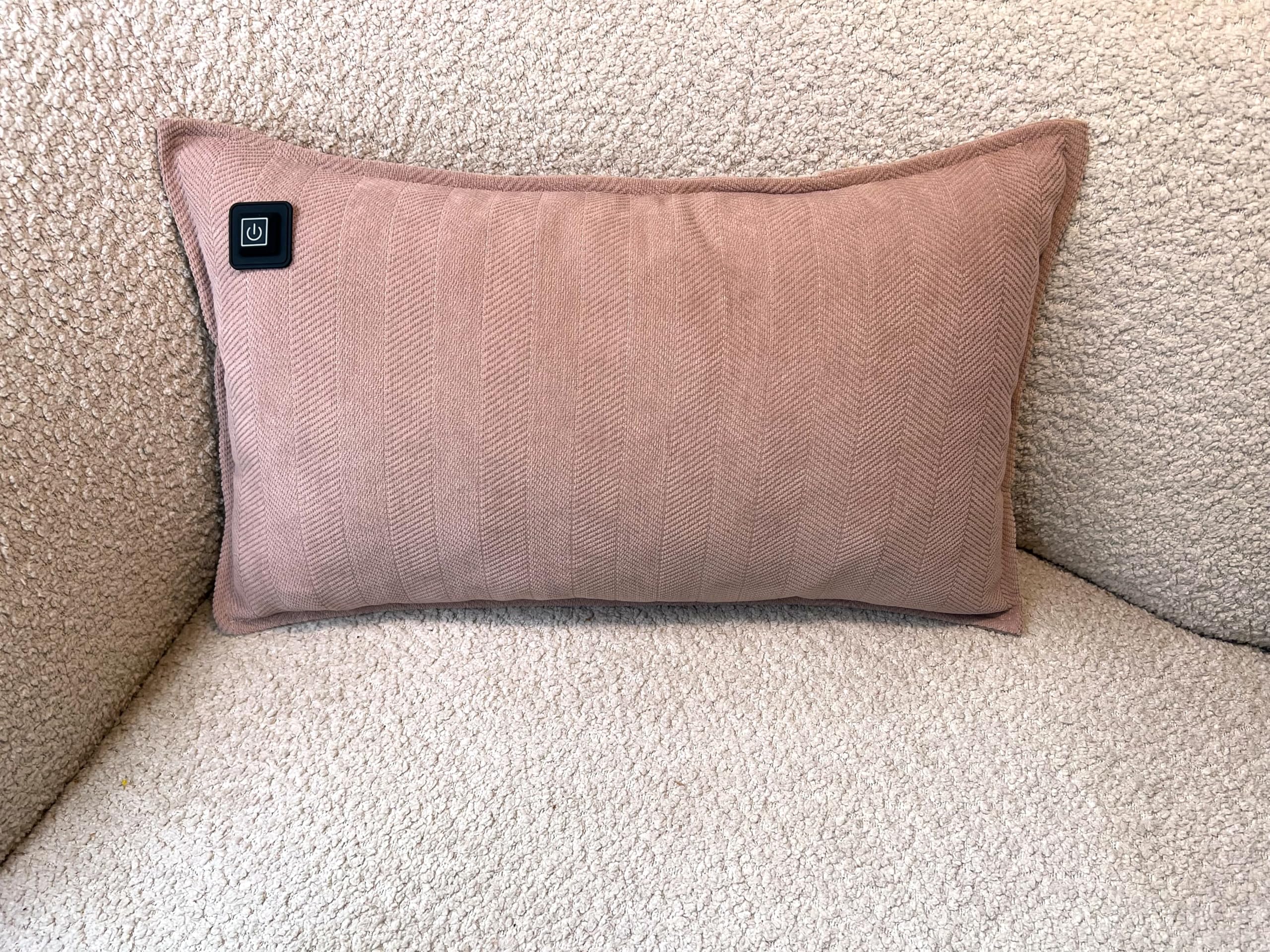 Coussin chauffant infrarouge sans fil - Coussin chauffant avec batterie externe - 30 x 50 cm - Flexible - Utilisable avec câble intégré de 3 m - Rose