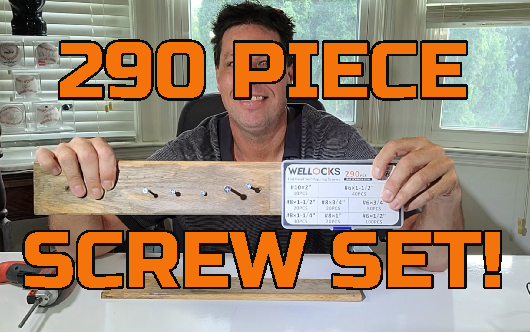 Watch NICE! WELLOCKS 290 PCS Carbon Steel Wood Screw Kit on Amazon Live