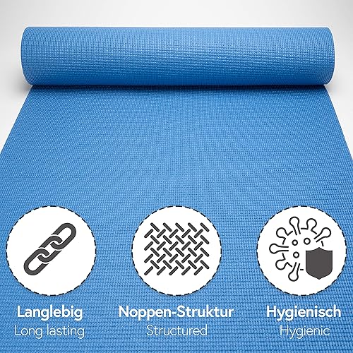 Miniatura 2 de POWRX Esterilla de yoga extra gruesa con superficie antideslizante - Alfombrilla versátil para entrenamiento y pilates - Diseño fácil de viajar con