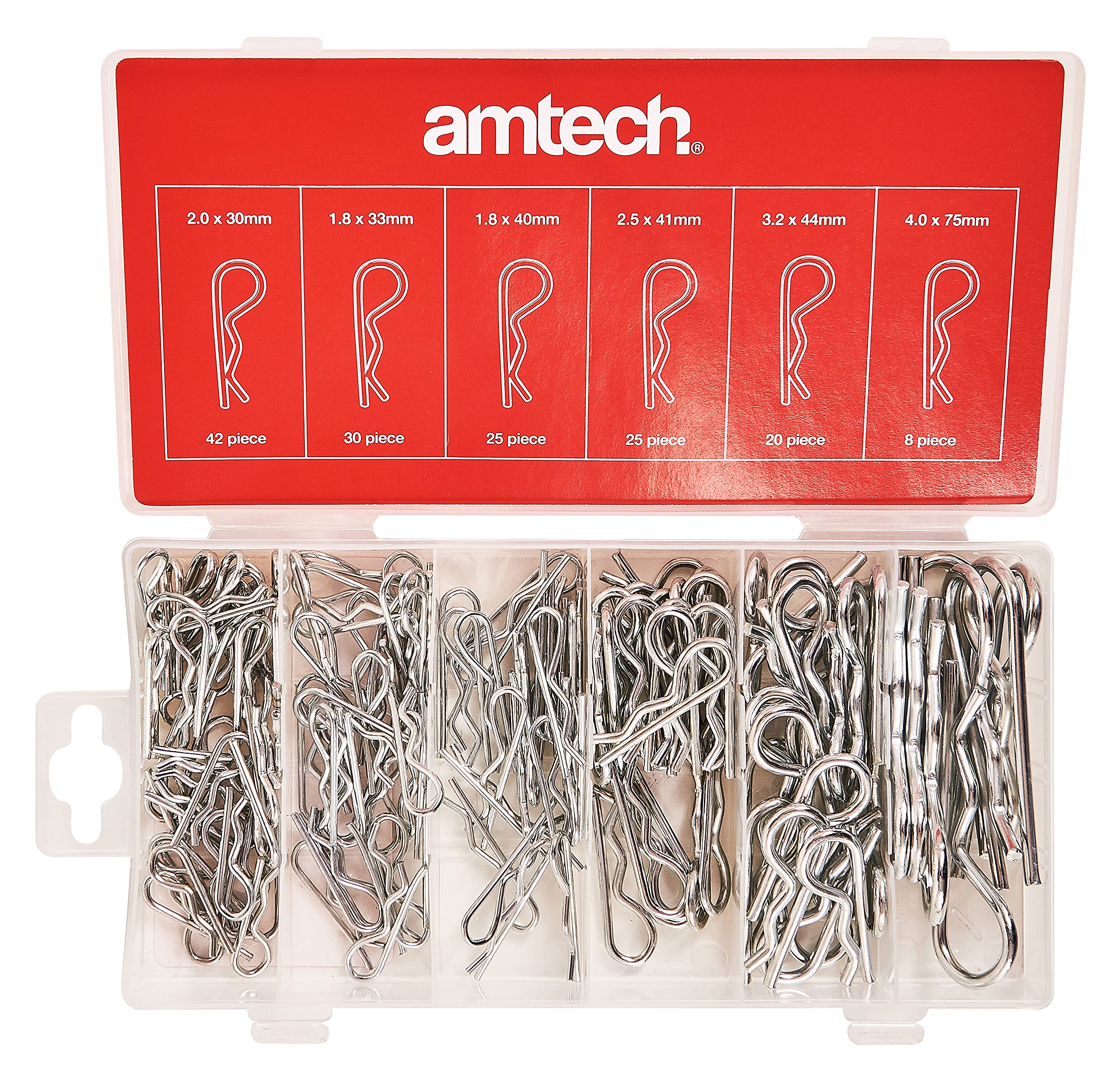 Amtech S6225 150 Piece assorted metric R clips, Silver - Image 3
