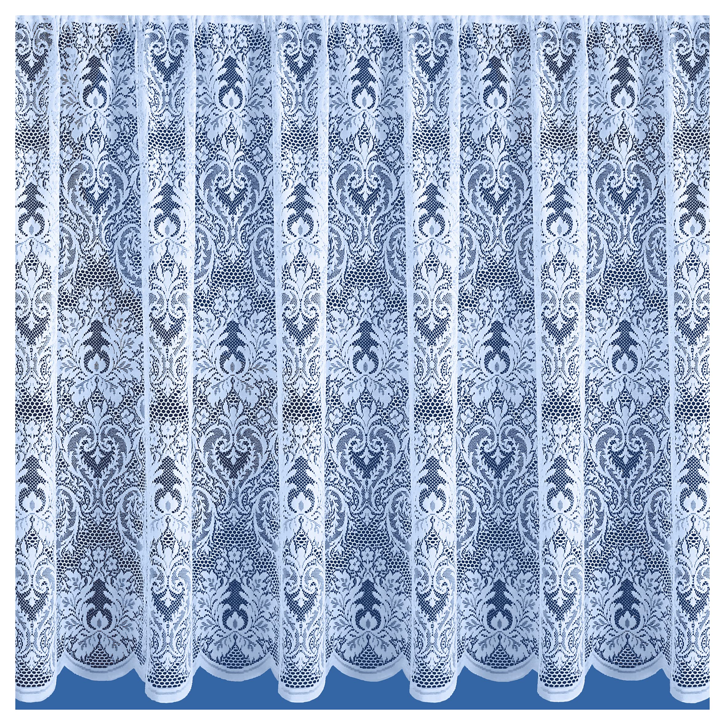 Tyrone Textiles Nottingham White - Thick Traditional Heavy All Over Lace Net Curtain - Sold by the Meter (Drop - 42" / 106cm)