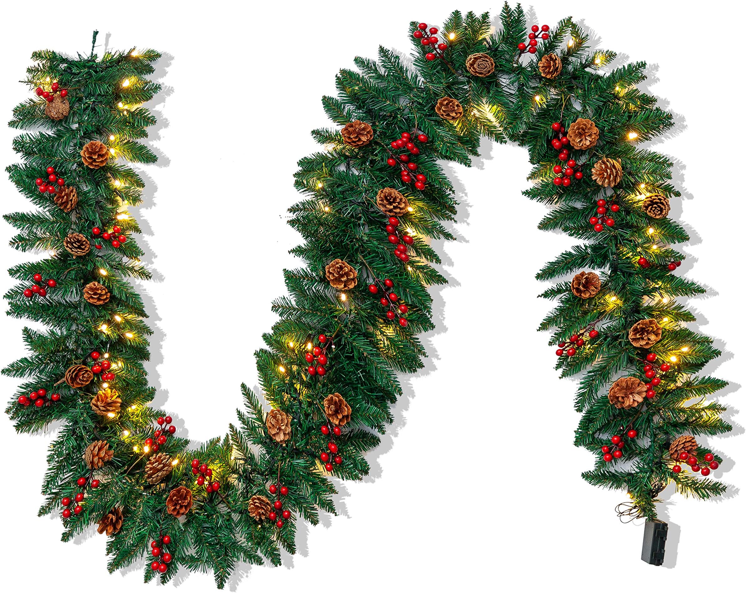 prelit Christmas Garland 9 ft with Lights Gold Style