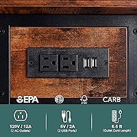 Vista 7 de Yoobure - Mesa auxiliar con estación de carga; mesa auxiliar con tapa abatible, puertos USB y tomas de corriente; mesa de sofá, cama, sala de estar