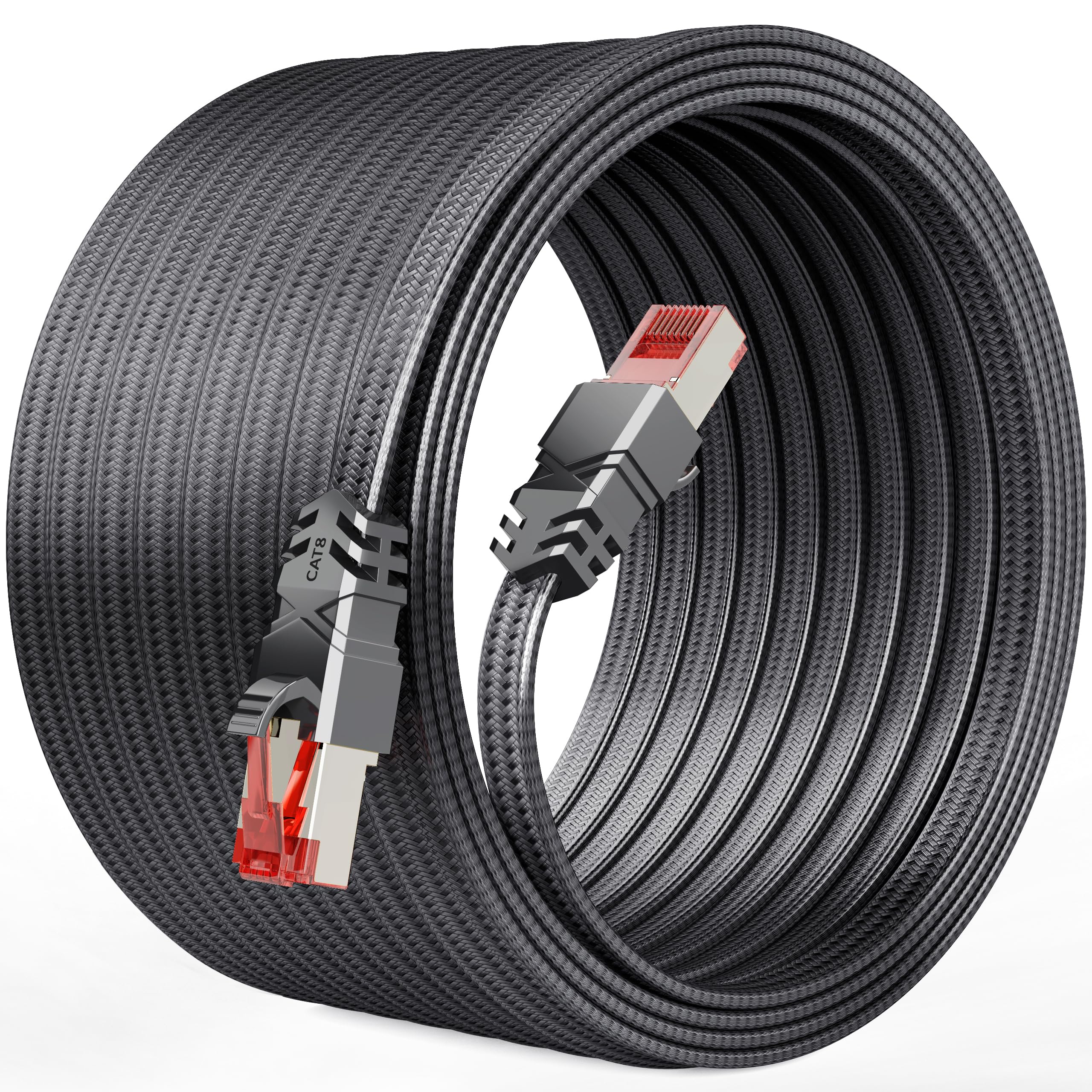 Tesmax CAT 8 Lan Kabel 25 meter,40Gbps Hochgeschwindigkeits mitRJ45 Stecker
