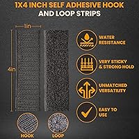 Vista 2 de GGR Supplies Cómodo y resistente: juegos de tiras de cierre de nailon con velcro con respaldo adhesivo resistente para un montaje sin daños