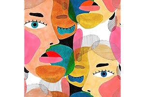 Vibrant Abstract Human Face Peel & Stick Wallpaper