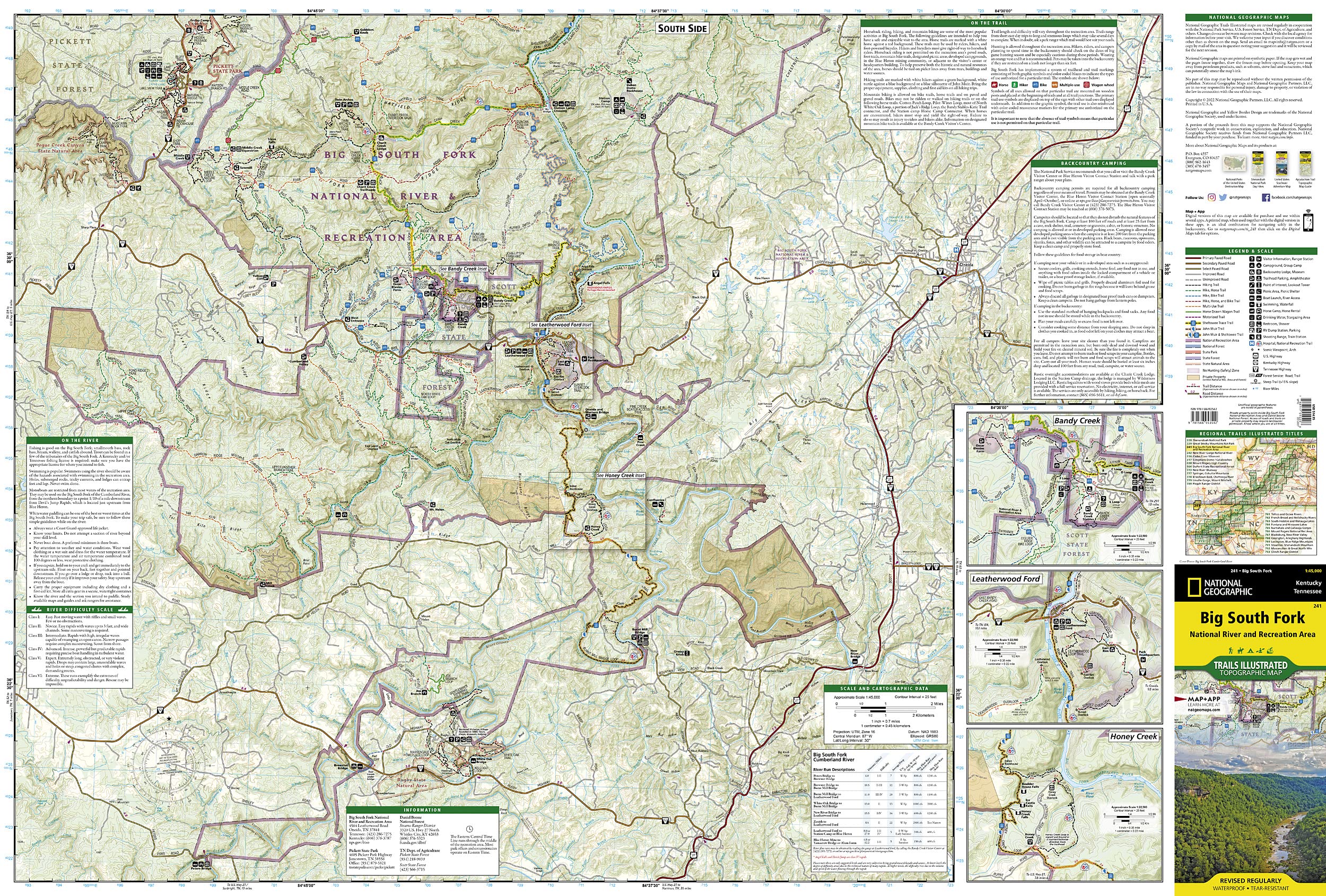 Big South Fork National River and Recreation Area Map (National Geographic Trails Illustrated Map, 241) - Image 4