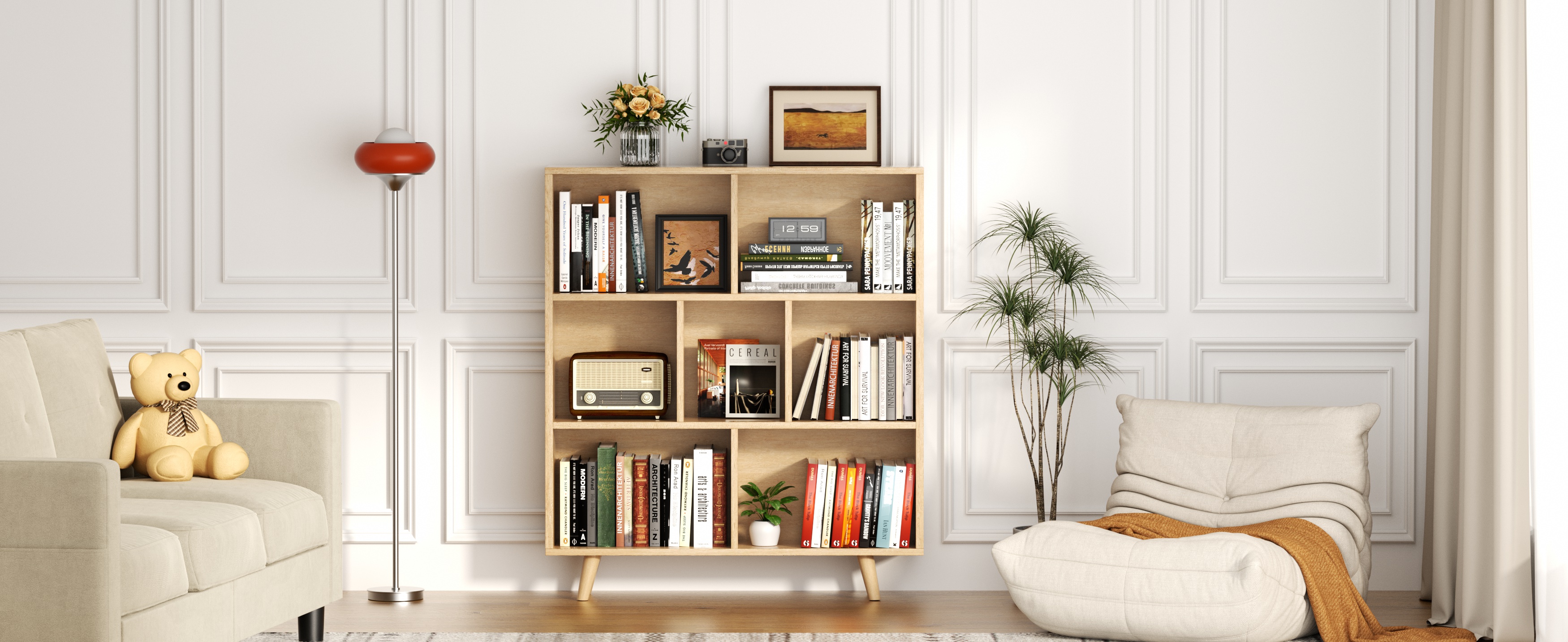 置物 chi-171219 Costway 32 in. Tall Rustic Brown Wood 3-Tier Industrial