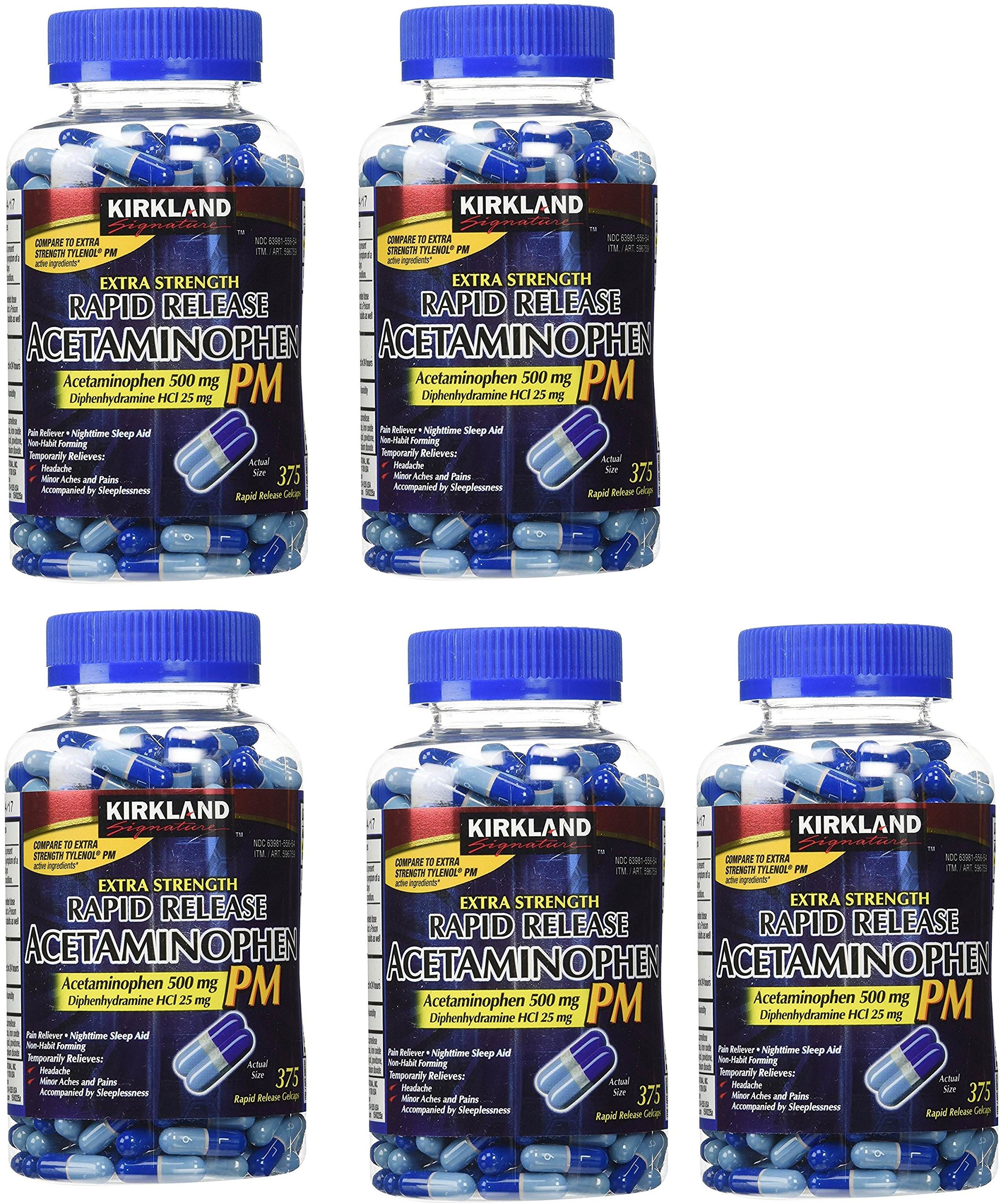 Kirkland Signature Cos11 Liaell Extra Strength Rapid Release Acetaminophen 500mg Pm Pain Fever Reduc