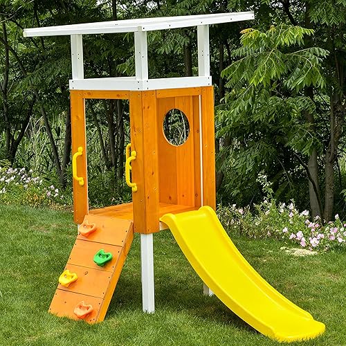 Miniatura 8 de Avenlur Forest Modern - Juego de columpios para niños pequeños diversión sin fin para edades de 18 meses a 4 a 5 años, tobogán, pared de roca,