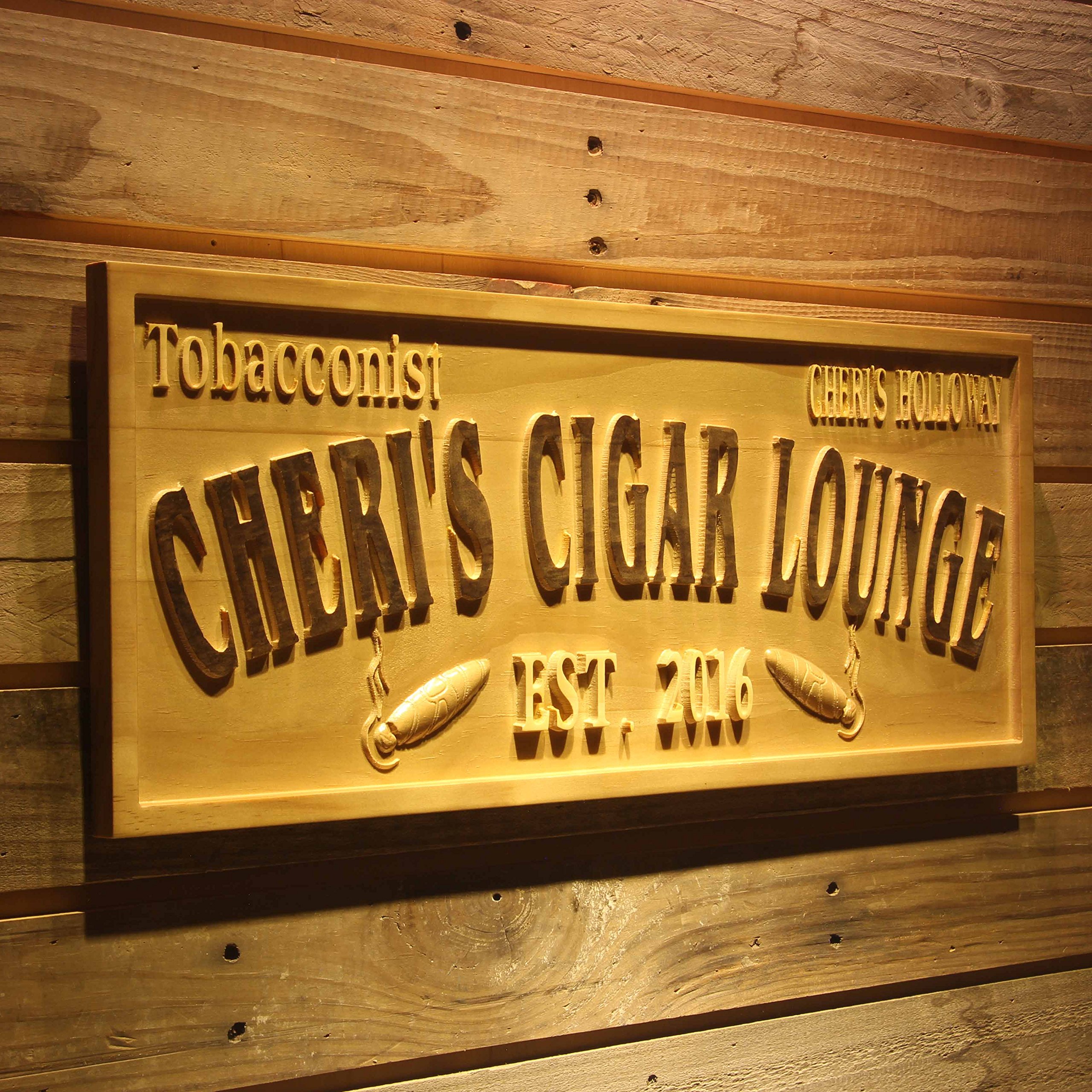 ADVPRO wpa0416 TOBACCONIST Name Personalized Cigar Lounge Shop Wood Engraved Wooden Sign - Standard 23 x 9.25