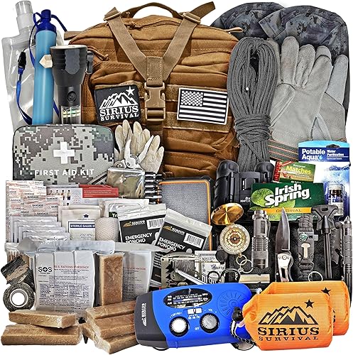Kit de supervivencia de emergencia preempacado para 2 más de 150 piezas en total de suministros de preparación para desastres para huracanes,