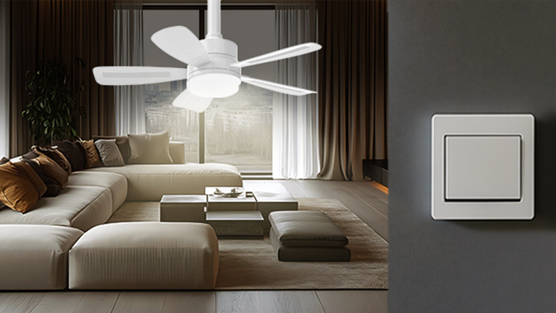 EMKE Ventilatore Da Soffitto Con Illuminazione E Telecomando, 3 Pale In Abs Bianco 6 Velocita Timer E Modalita Sonno 3 Colori Di Luce 94061209