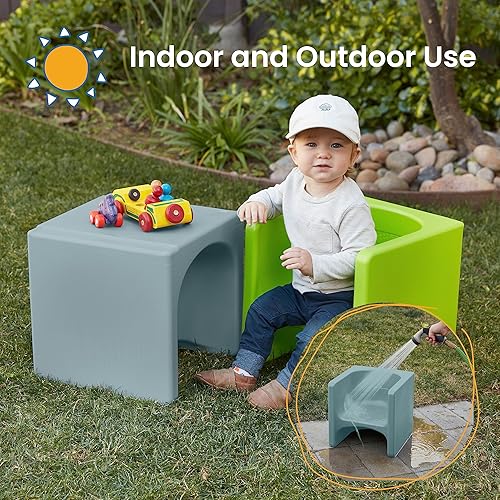 Miniatura 6 de ECR4Kids Tri-Me 3 en 1 silla cubo, muebles para niños, color azul polvo