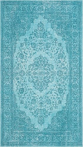 Miniatura 2 de SAFAVIEH Classic Vintage Collection - Alfombra decorativa de 3 x 5 pies, diseño de medallón oriental de algodón, fácil cuidado, ideal para zonas de