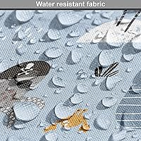 Vista 6 de Ambesonne The Yard - Tela de gato con temática de bosque, diseño de animales en barcos, diseño creativo náutico de vida silvestre, tela decorativa