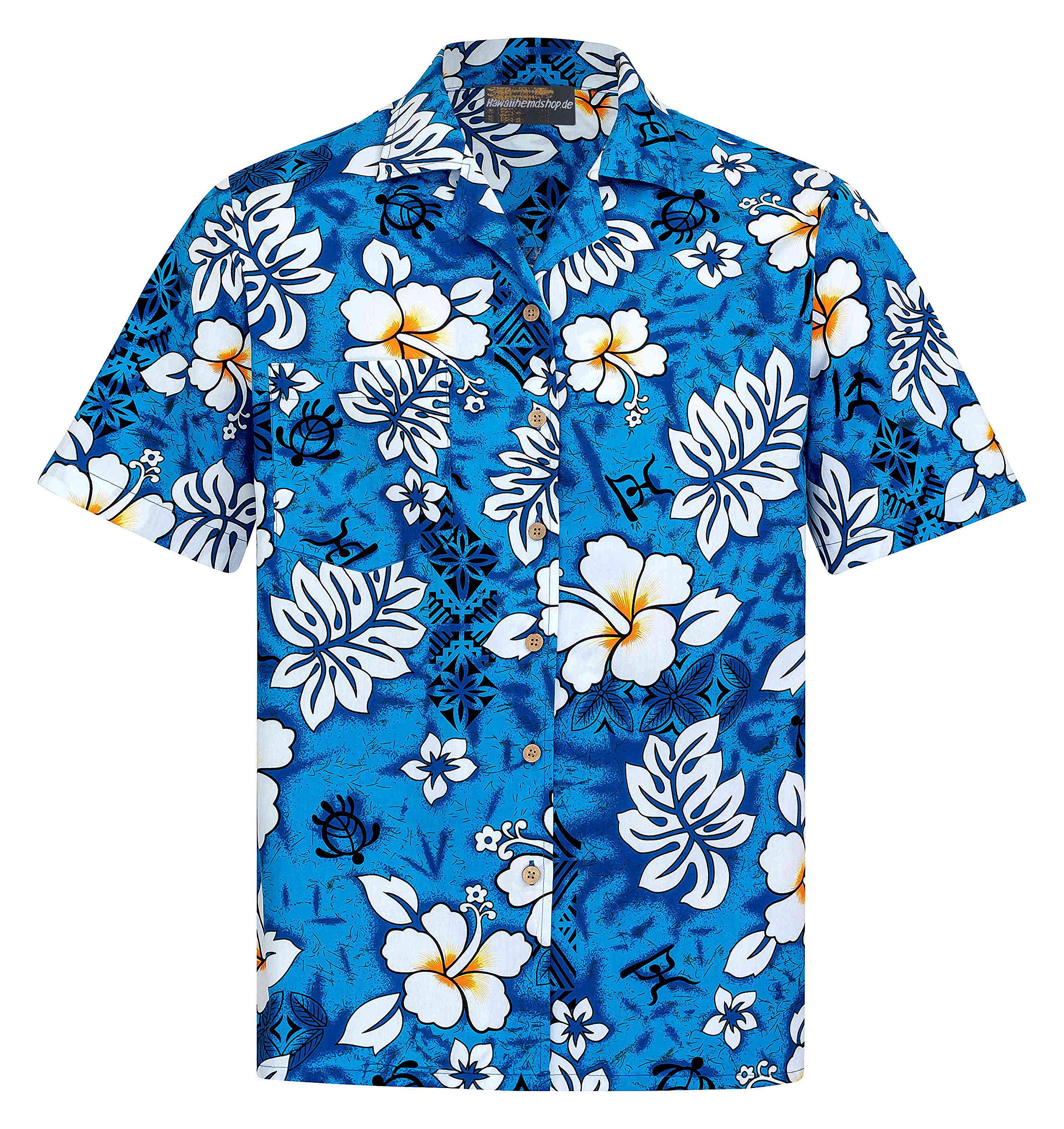 Hawaiian Shirt | for Men | Cotton | Size S - 8XL | Short Sleeve | Aloha Shirts | Flower | Flowers | Hibiskus | Hibiscus | Classic | Floral | Retro | Vintage | Coconut Buttons | Hawaii | Party