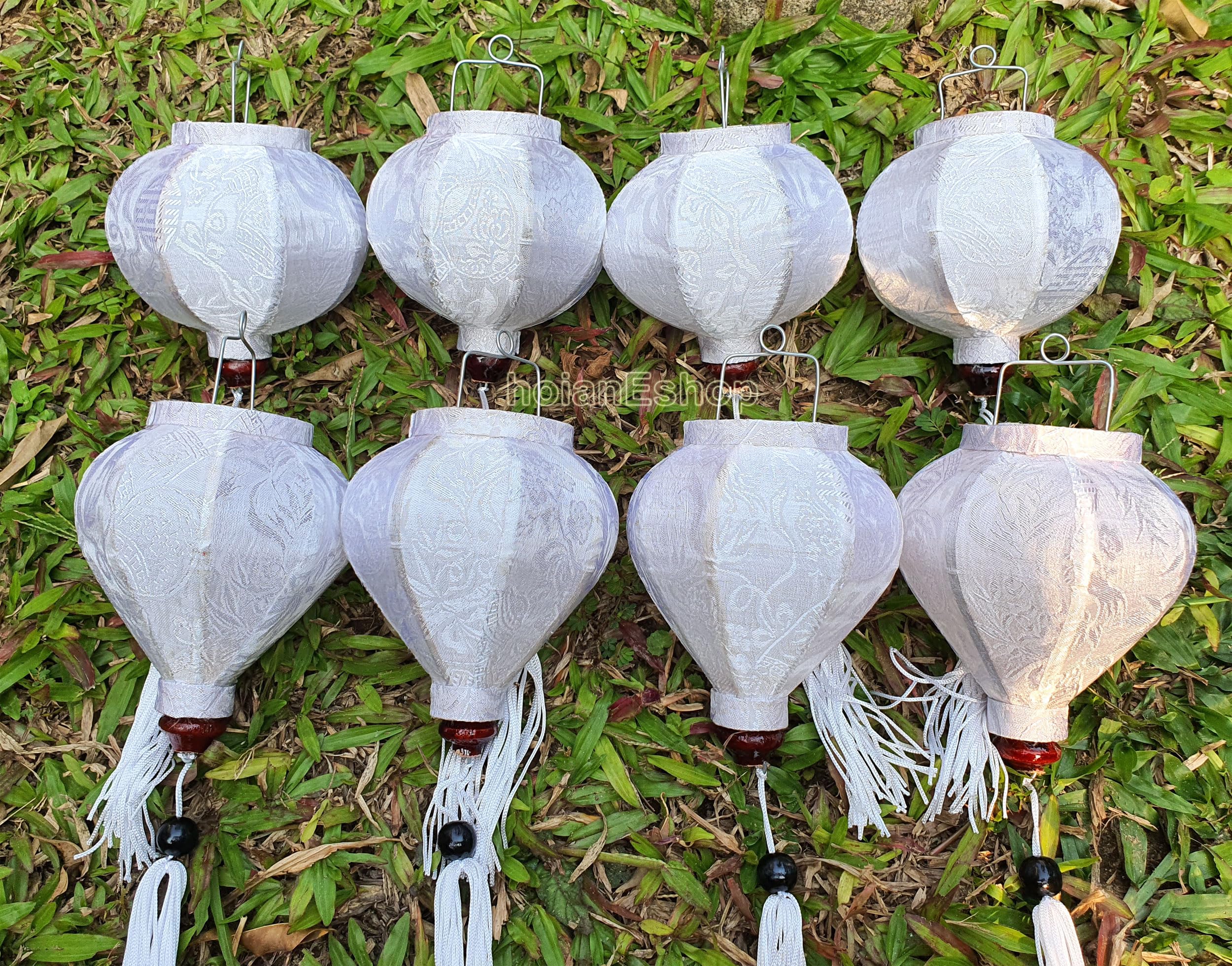 White Mini Silk Lanterns for Wedding Decorations Wedding Gifts Garden Decorations Kitchen Decoration (Set 8pcs)
