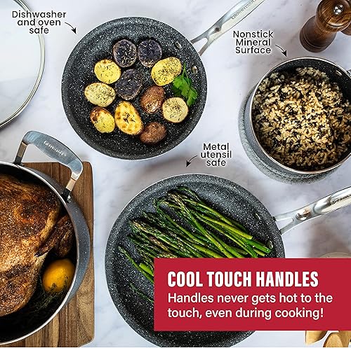 Miniatura 6 de Granitestone Juego de utensilios de cocina antiadherentes originales de 10 piezas, resistentes a los arañazos, con revestimiento de granito,