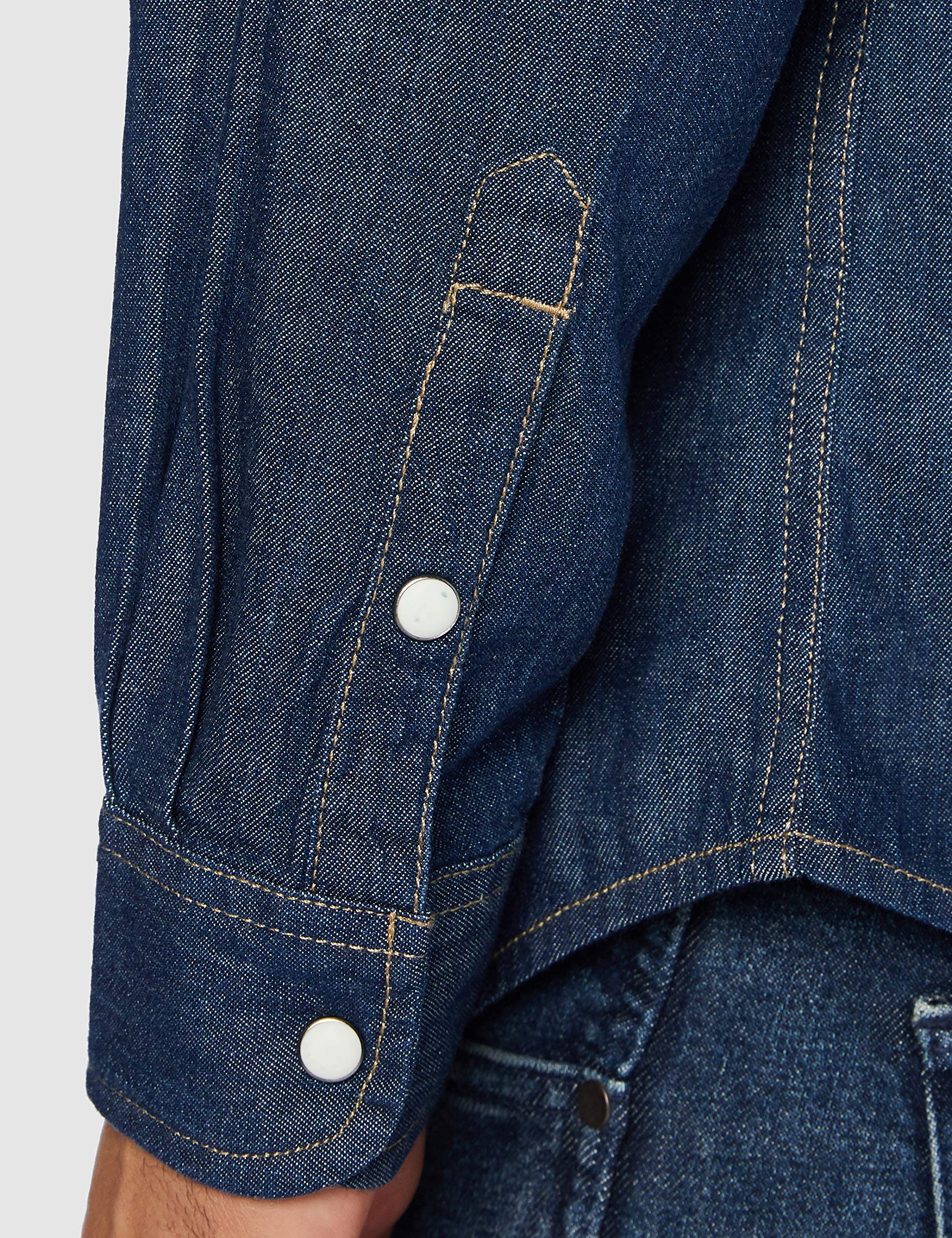 Wrangler Ls Western Denim Shirt Camicia in jeans, Uomo, Blu(Dark Stone), XXL