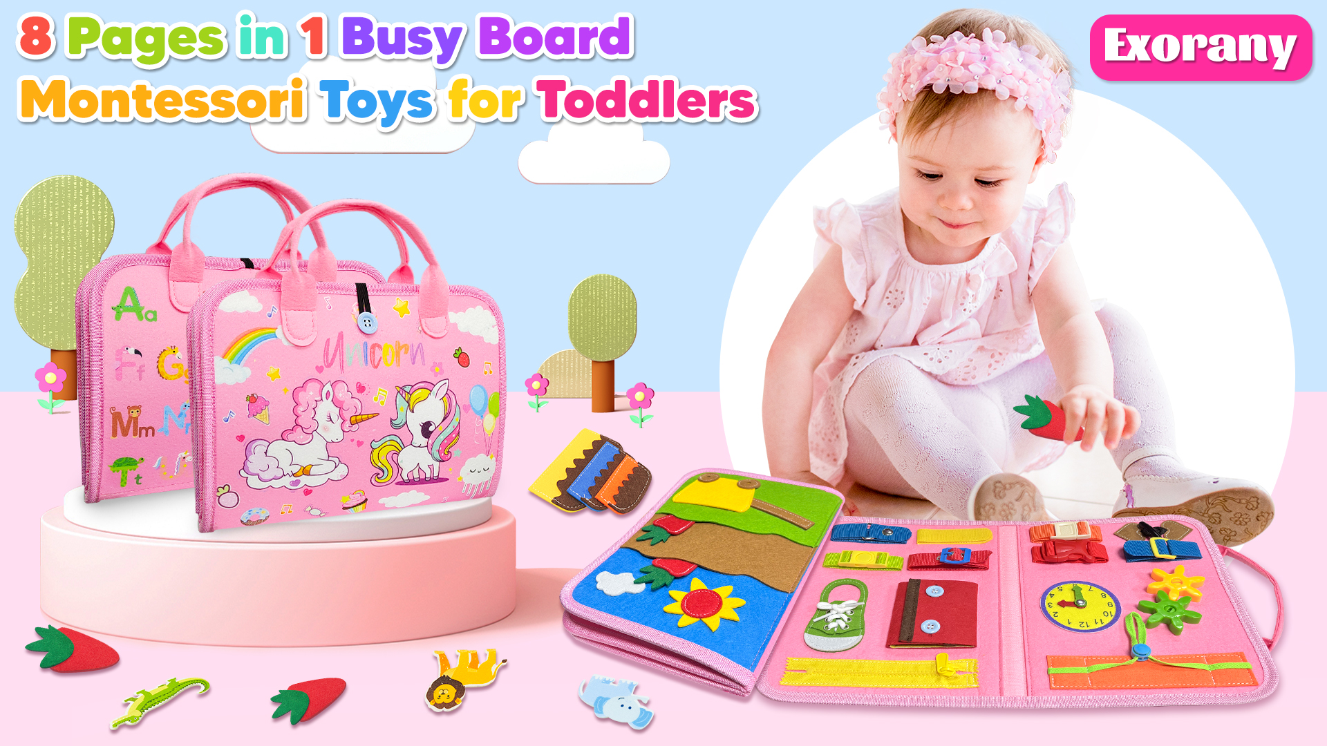 Busy Board Giocattolo Montessori dai 2 Anni in su, Quiet Book