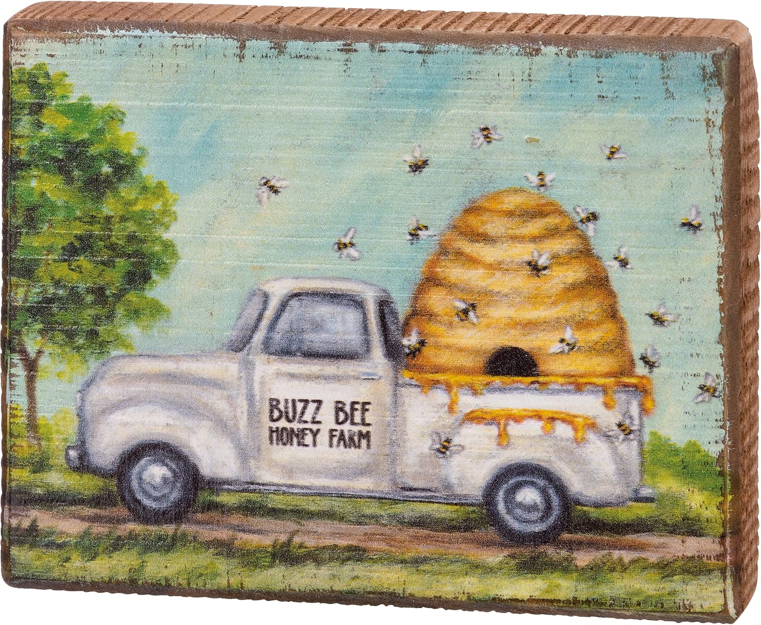 Primitives by Kathy Buzz Bee Honey Farm Home Décor Sign