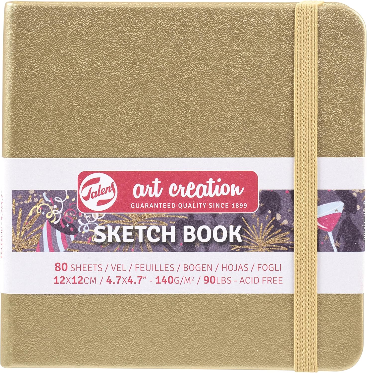 Talens Art Creation Sketchbook 80 Sheets, 12 cm x 12 cm, White Gold