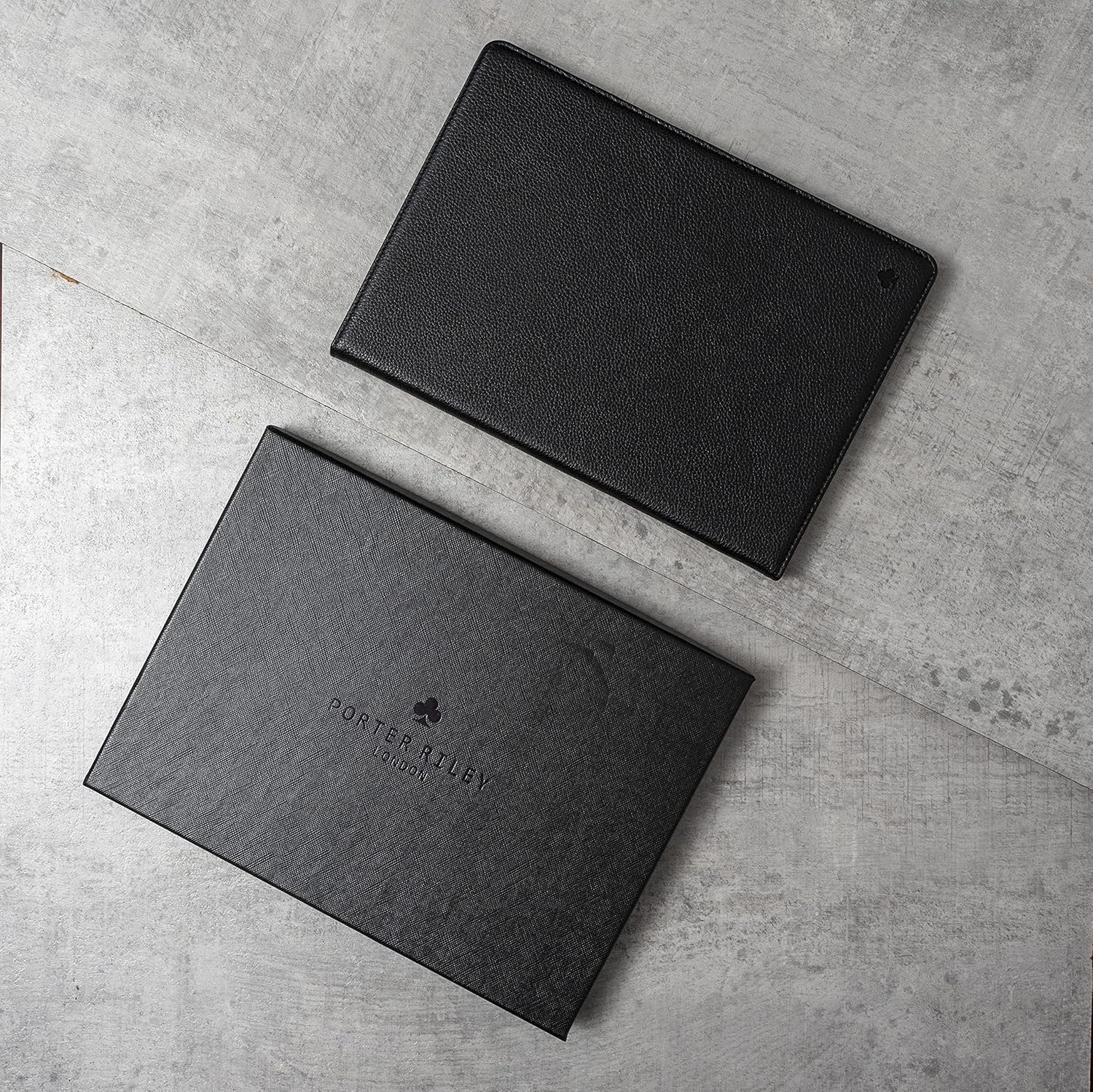 Porter Riley - Leather Case Compatible with iPad Pro 13" - M5 / M4 (2025/2024) Release. Premium Genuine Leather Stand/Cover/Flip Case (Pure Black)