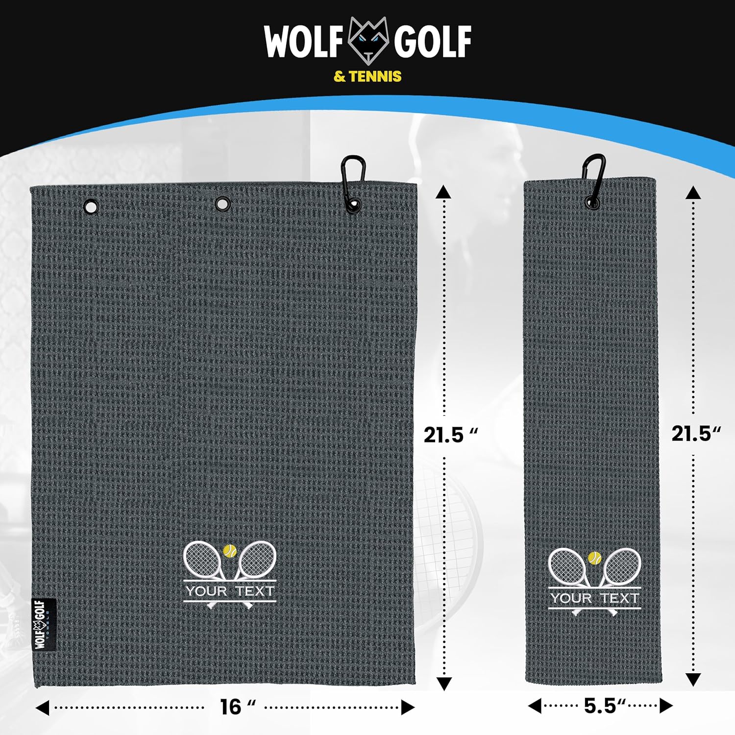 Personalized Tennis Towel | Embroidered for Men and Women | Custom Court Accessory | Tennis Gifts
