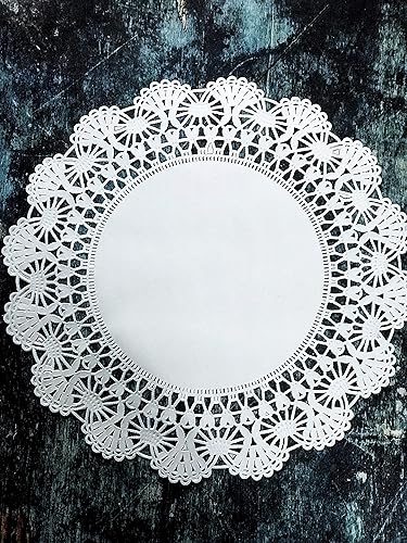 Miniatura 5 de Paquete combinado de toallas de encaje de papel blanco y negro de 10 pulgadas manteles individuales desechables de mesa surtidos (paquete de 48-12