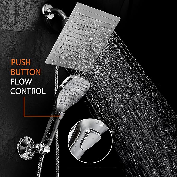 Dream Spa Ultra-Lujo 9" Regadera Lluvia y Mano con Control de Flujo miniatura 4