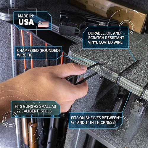 Miniatura 7 de Gun Storage Solutions - Colgadores para pistolas - Soporte de exhibición de pistolas de metal (Paquete variado)