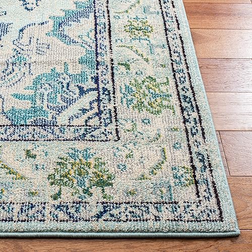 Miniatura 3 de Alfombra bohemia Safavieh estilo medallón antiguo, colección Monaco MNC243K, no suelta fibra, ideal para sala de estar, dormitorio, 5'1" x 7'7",