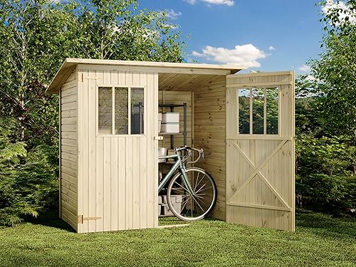 Alpholz Gerätehaus Zimowit aus Massiv-Holz, Gerätehaus mit 14 mm Wandstärke,