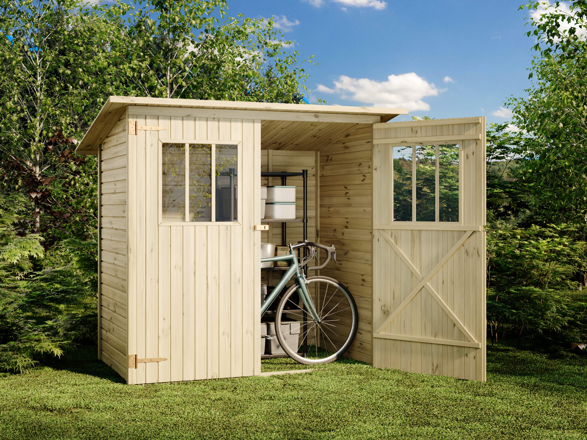 Alpholz Zimowit Gerätehaus aus Massiv-Holz