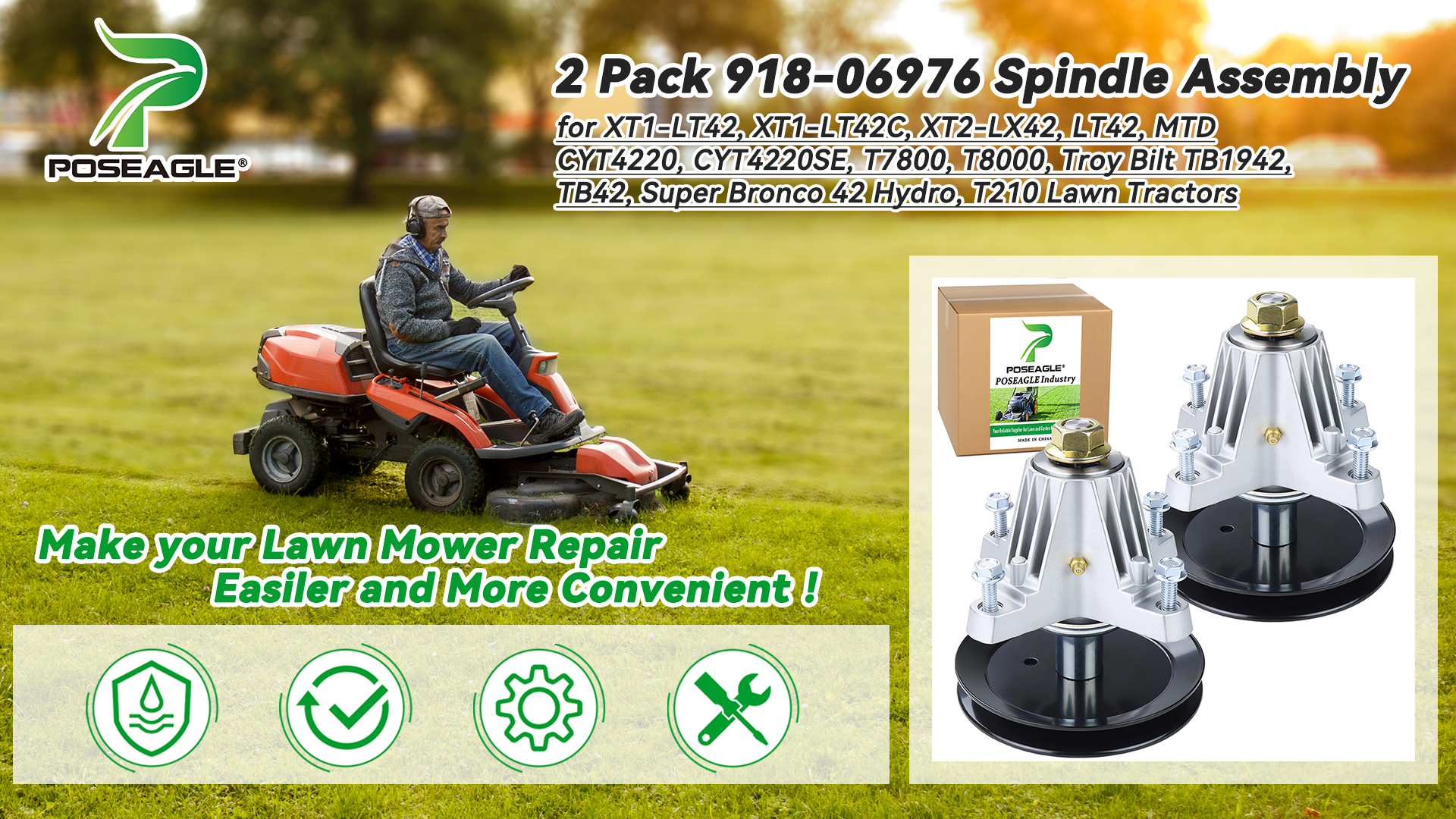 Amazon.com : POSEAGLE 2 Pack 918-06976A Spindle Assembly Replace