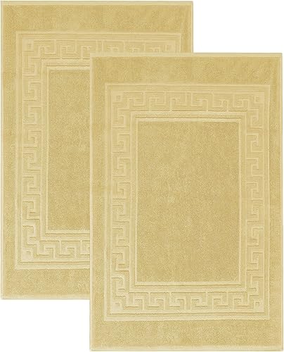 SUPERIOR Alfombrillas de baño de calidad de hotel y spa, juego de 2 alfombras de baño, 100% algodón, color canario, 22 x 35 pulgadas