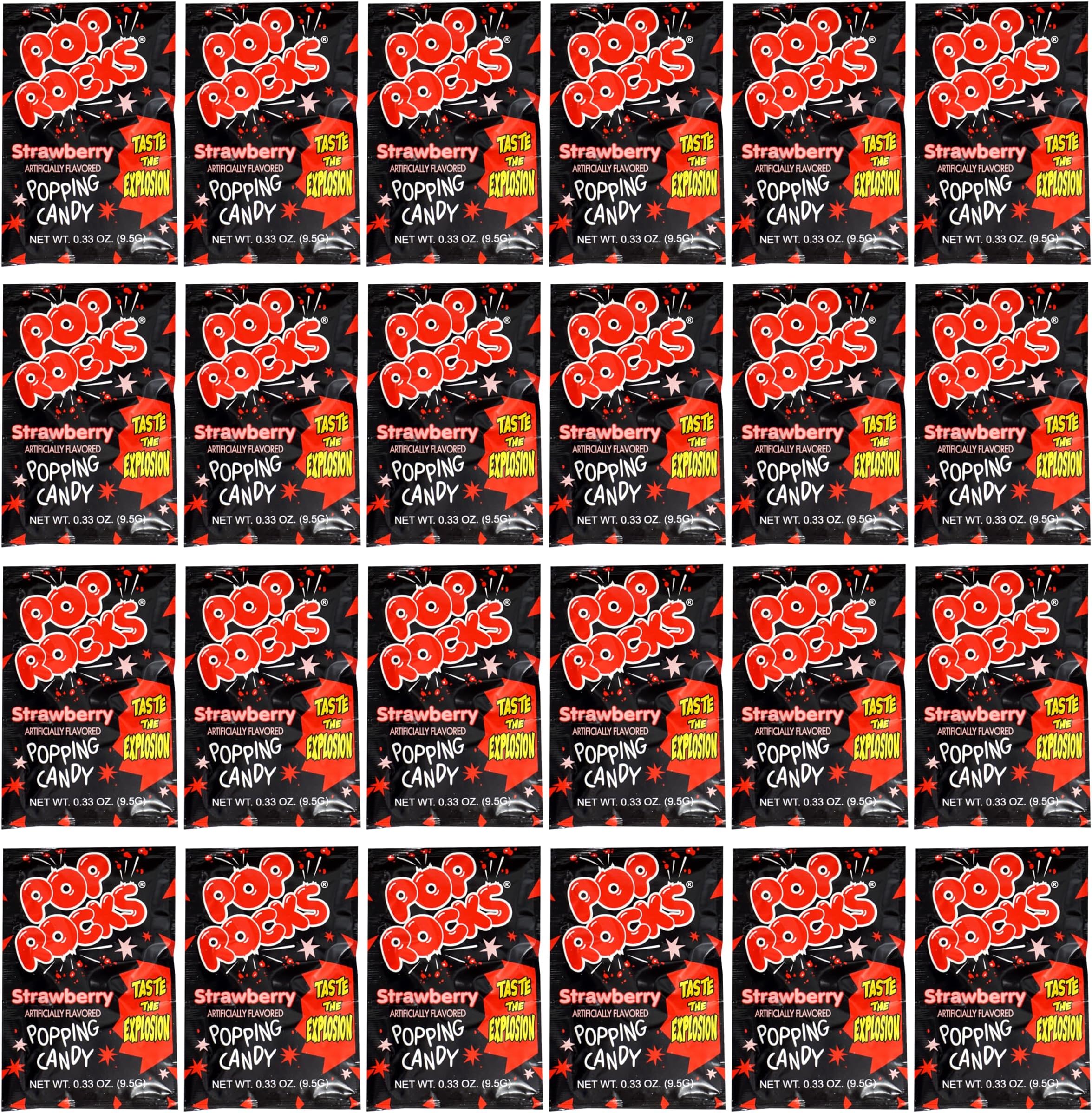 Pop Rocks Strawberry, 24 Pack, Popping Candy, Fun Candy
