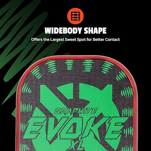 Miniatura 5 de Onix Graphite Evoke XL - Paleta de pickleball con núcleo de polipropileno cara de grafito y forma de gran tamaño color verde