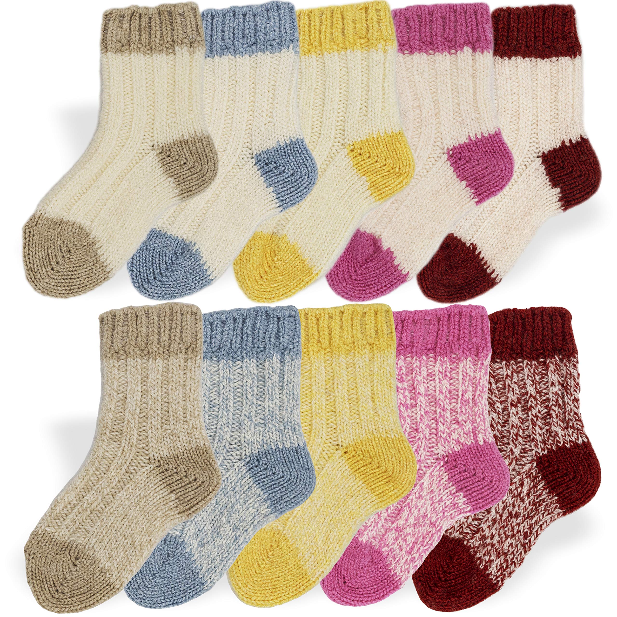 PASINI FASHION 2 Paia - Calzettoni da bambino e bambina in Cashemire - Collezione BARD - morbidi e caldi, in assortimento in colori fantasia