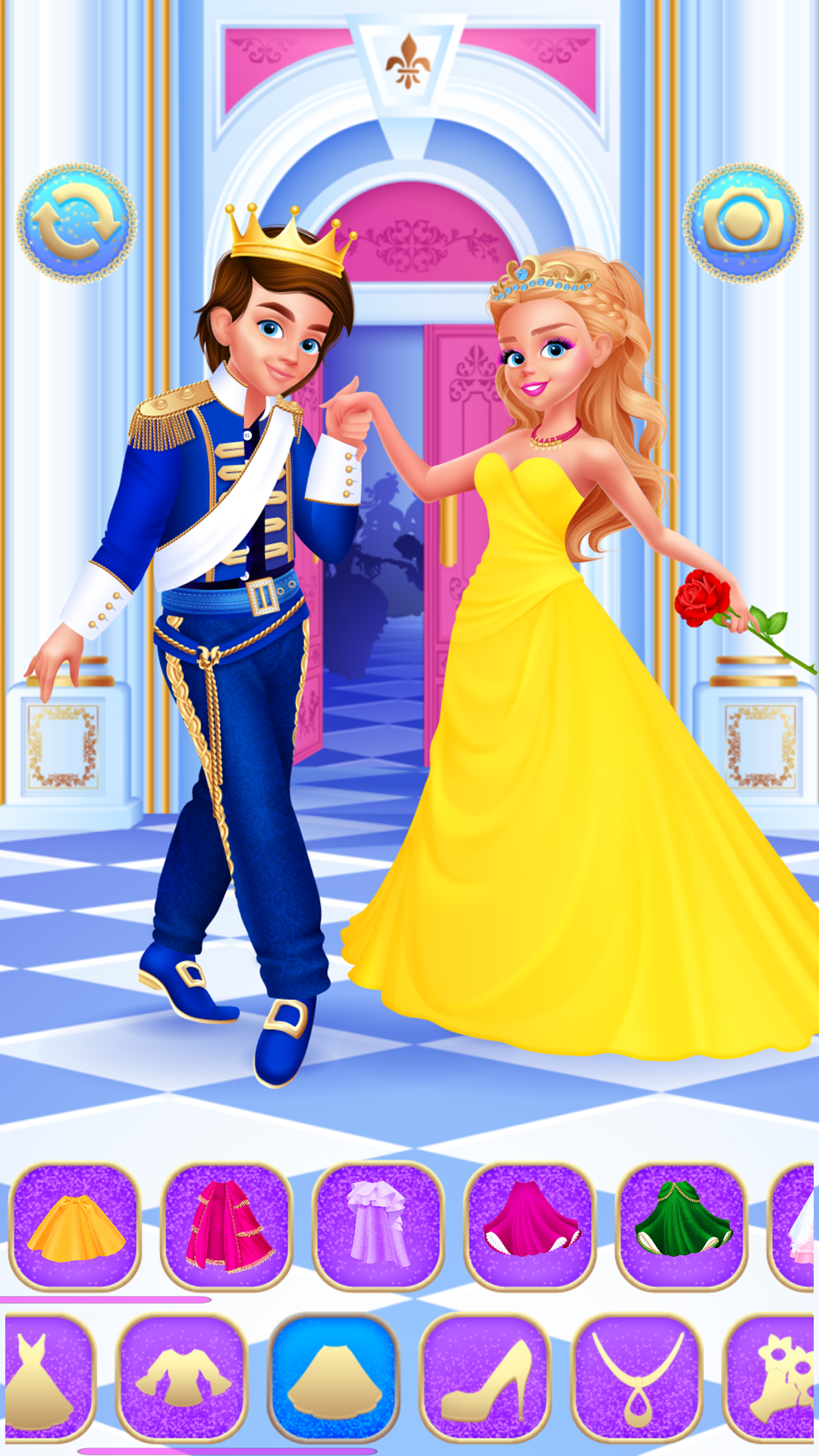 open lace back dress Cinderella and Prince Charming Dress Up - Princess Fashion Salon