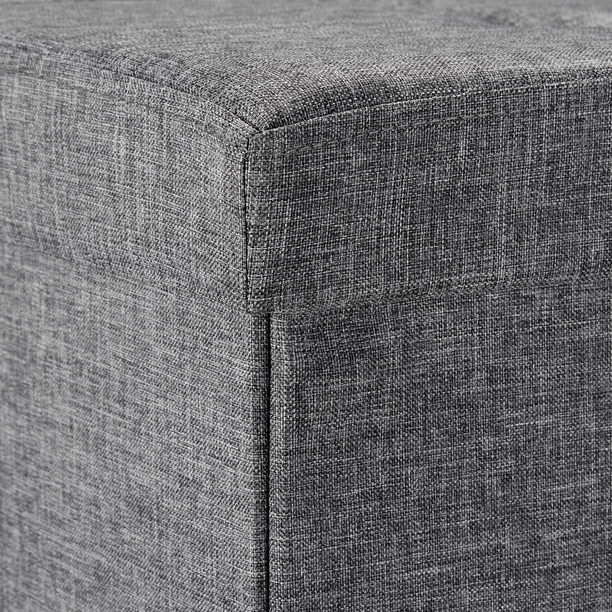 Relaxdays Banco otomano Plegable XL, Resistente, Taburete Plegable con Tapa extraíble, 38 x 76 x 38 cm, Gris Oscuro