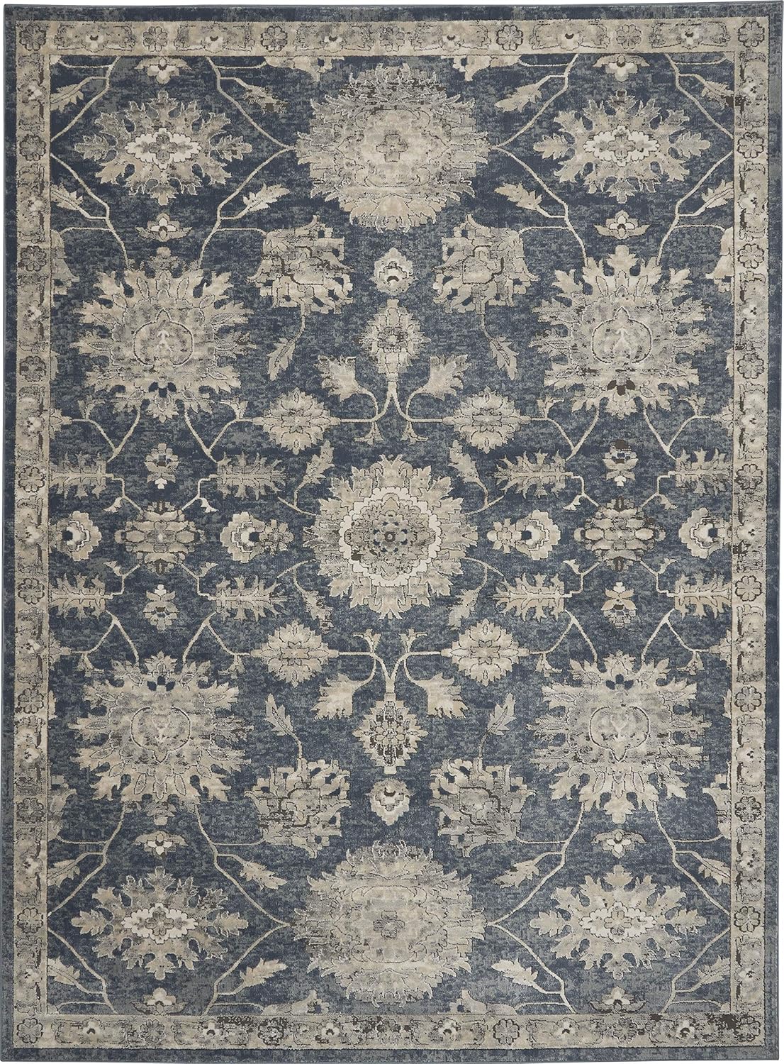 Nourison Home Concerto Blue Beige 8'10" x 11'10" Area Rug - Easy Clean, Non Shedding, Bed Room, Living Room, Dining Room, Kitchen (9' x 12')