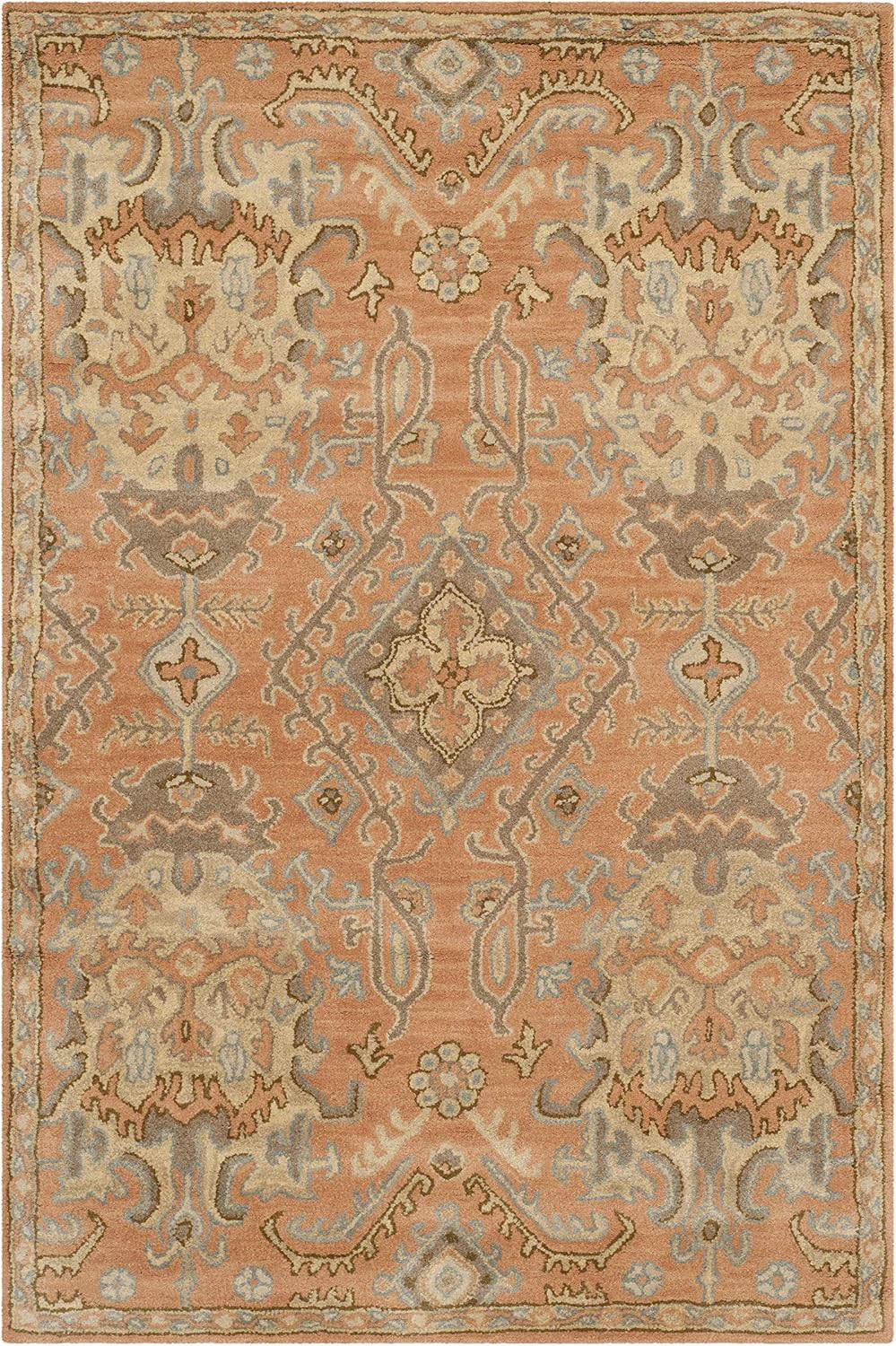 SAFAVIEH Wyndham Collection Accent Rug - 3' x 5', Terracotta, Handmade Modern Wool, Ideal for High Traffic Areas in Entryway, Living Room, Bedroom (WYD203A)