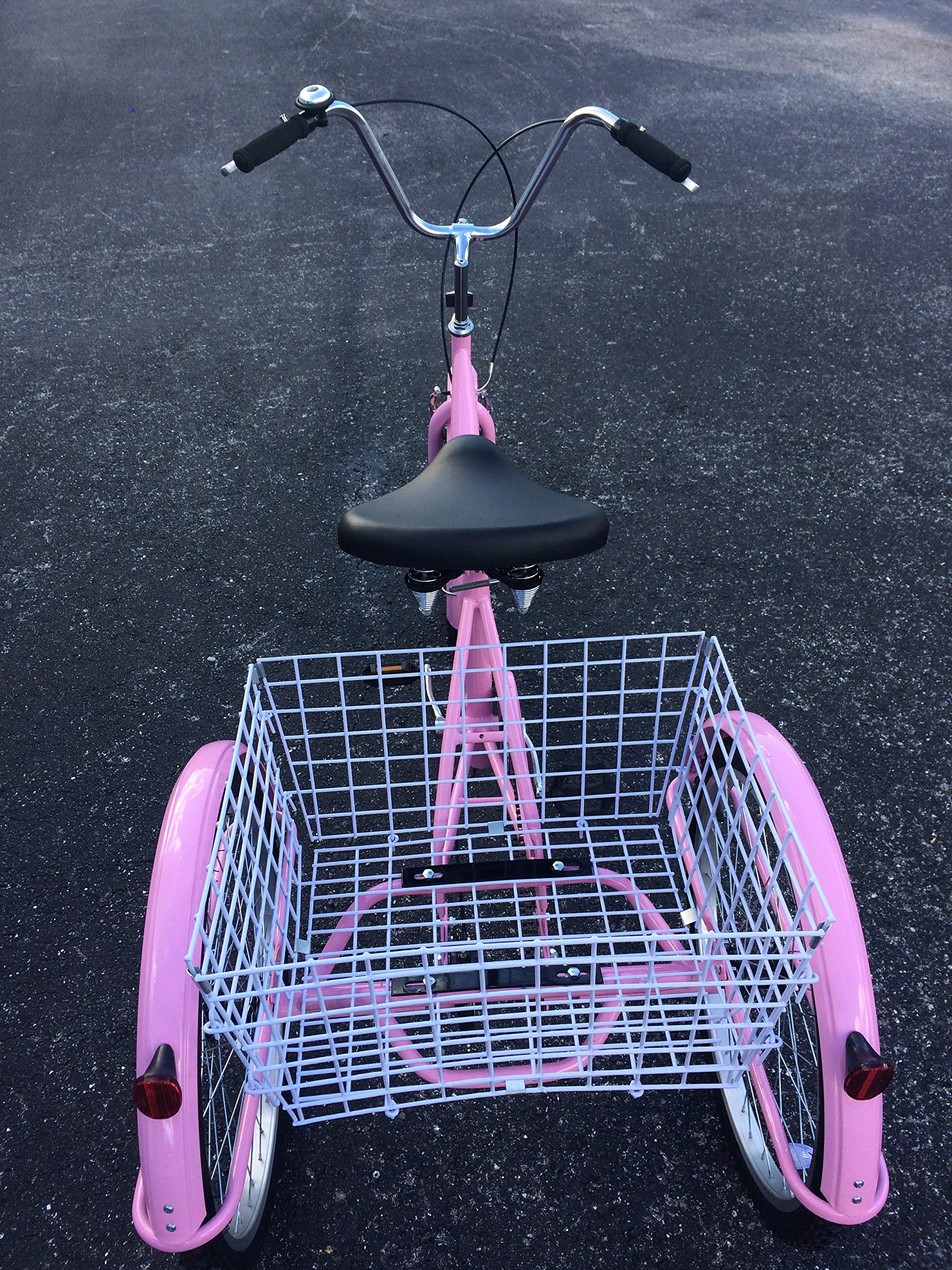 pink tricycle with basket